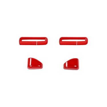 Imagem de Amayum Decalque de painel de fivela de cinto de segurança adequado para Dodge Charger 2011+, para Chrysler 300C 2011+ capa de segurança para cinto de segurança, acessórios internos, vermelho