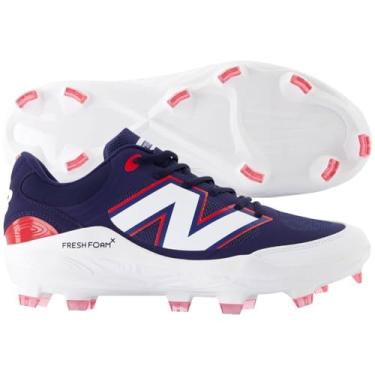 Imagem de New Balance Fresh Foam 3000 V7 Tênis de beisebol masculino moldado, Team Navy/Team Red, 47
