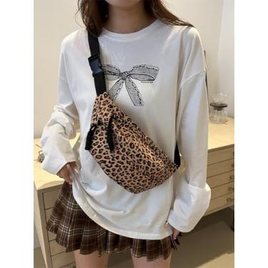 Imagem de Pochetes femininas transversais – Bolsa de peito moderna, bolsa transversal para passeios diários, compras e viagens, Marrom