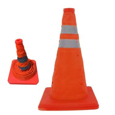 Imagem de Cone Sinalizaçao Retratil Portatil Dobravel Flexivel Trafego Obra Estacionameto Balizad...