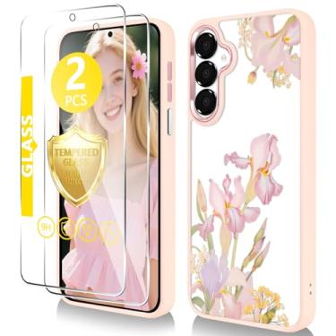 Imagem de Govmeie Capa para Samsung Galaxy A15 5G com protetor de tela de vidro temperado [proteção de alta qualidade] Capa transparente fina de TPU e policarbonato rígido, design elegante e fofo com estampa