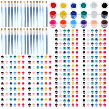 Imagem de Pacote com 30 mini conjunto de tintas acrílicas, 420 peças, kit de pintura infantil, armazenamento de tiras, 12 cores de tintas acrílicas para crianças e adultos, tintas artesanais para casa, sala de