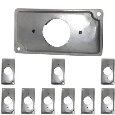 Imagem de 10 Placa Condulete 1 Polegada Alumínio 1 Tomada Redonda Sieg Furação D