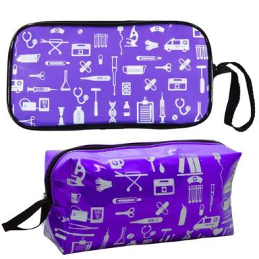 Imagem de Kit Bolsa Enfermagem Case Esteto Capa Aparelho Pressao Luxo - Love Sau