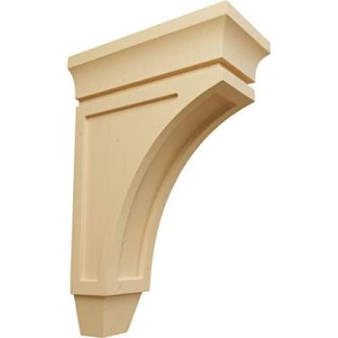 Imagem de Ekena Millwork Corbel de madeira Lucan médio Corw04X08X12LUAL, 10 cm L x 20 cm P x 30 cm A, amieiro