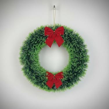 Imagem de Guirlanda De Natal Luxo Decorada Porta Natalina Verde Festão Laço Vermelho 25cm Natal Verde e Nevada(4 UNIDADES VARIADAS)