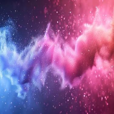 Imagem de Quadro Decorativo Neon Dust Splashes com Luz Fundo Branco Arte Moderna Versátil 50x50cm