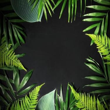 Imagem de Quadro Decorativo Leaves Background Estampa de Folhas em Canvas ou MDF para Sala Quarto e Escritório 30x30cm