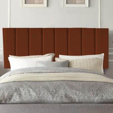 Imagem de Painel Estofada Carla 140cm Casal Para Cama Box Quarto Suede Terracota Telha