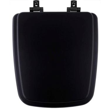 Imagem de Tampa De Vaso Mdf Com Fechamento Lento Boss Onix (Preto Fosco) Para Louça Incepa Com Ferragem Preta