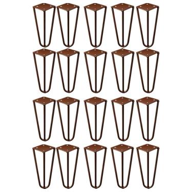 Imagem de Kit 20 Pés De Metal 15 Cm Legs Mesas De Centro Puffs Bronze