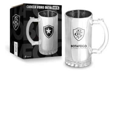Imagem de Caneca vidro metalic times - botafogo - brasfoot
