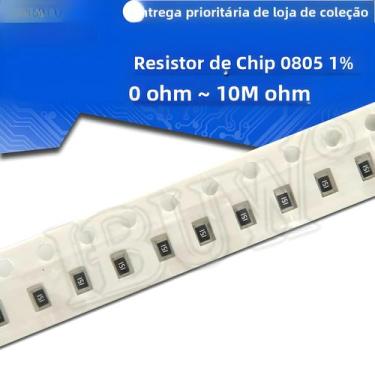 Imagem de Resistor Chip SMD 0805 100pcs 1% 1/8W 0R a 10M Ohm Vários Valores - IB