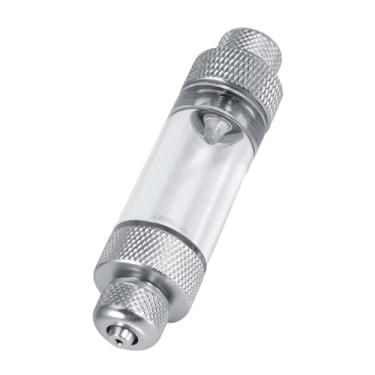 Imagem de Chiffonade Cabeça de alumínio CO2 contador de bolhas de válvula sem retorno ferramenta de medição de fluxo de ar à prova de vazamento com câmara de acrílico para tanques de plantas de aquário (cabeça