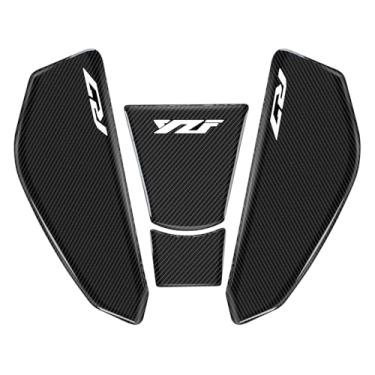 Imagem de R7 Protetor de tanque de combustível para motocicleta compatível com Yamaha YZF-R7 R7 3D adesivos de almofada de tanque antiderrapante para tanque de combustível a gás óleo (branco, R7)