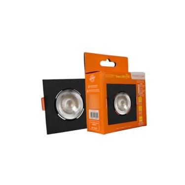 Imagem de Spot Led Quadrado De Embutir Easy 3w Preto Bivolt Llum 6500k Luz Fria