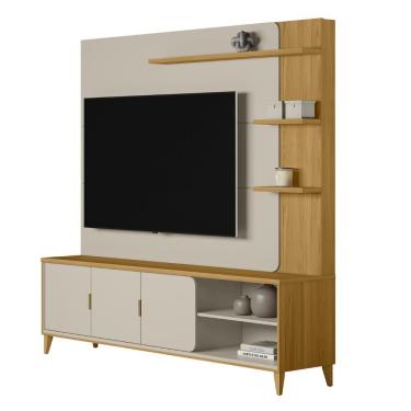 Imagem de Estante Painel Para Tv 70 Pol 200cm Apollo Tauari/off L06 - Mpozenato