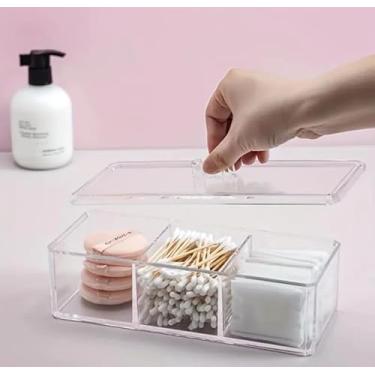Imagem de Organizador em Acrílico com 3 Divisórias, Transparente, para Armazenamento e Organização