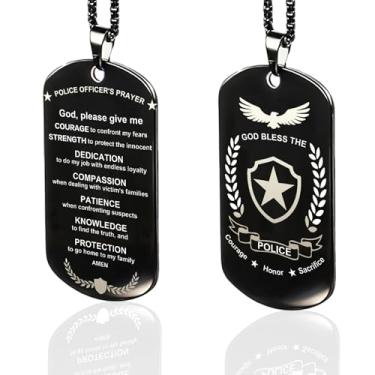 Imagem de EGHTvmok Presentes de polícia para homens presentes de policiais para policiais equipamentos policiais apreciação academia graduação aposentadoria única semana da polícia nacional para ele, colar