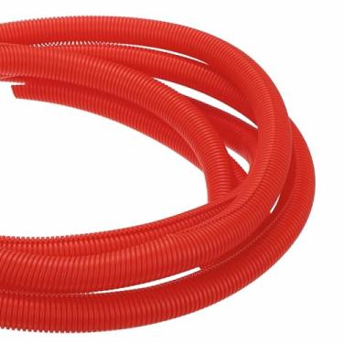 Imagem de DMiotech Tubo dividido de tear de fio de 6 m, 3,8 cm, protetores de cabo de conduíte flexível para animais de estimação para escritório, casa, jardim, vermelho