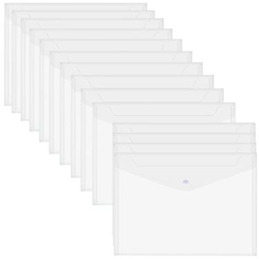 Imagem de 30 unidades de sacos transparentes de armazenamento de arquivos com etiquetas, fichários de documentos à prova d'água e à prova de poeira, bolsos divisórias A4 para papéis, cartões e muito mais