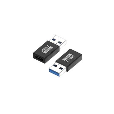 Imagem de Gtwoilt Pacote com 2 adaptadores USB C fêmea para USB macho USB 3.2 10Gbps OTG extensor adaptador para MacBook, smartphones, discos rígidos, etc.