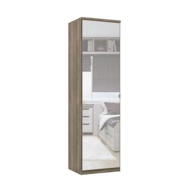 Imagem de Sapateira Modulada Doce Vida com 1 Porta e Espelho - Castanho - Santos