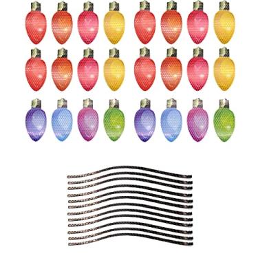 Imagem de Generic Ímãs de Luz Reflexiva Multicolorida Decorações Em Forma de Lâmpada Conjunto para Geladeira de Carro - Fácil de Aplicar Acento Festivo (#5)