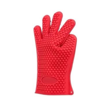 Imagem de Luva Térmica De Cozinha Forno Fogão Silicone 5 Dedos Lavável Anticalor