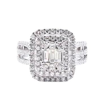 Imagem de Anéis de eternidade de luxo com zircônia brilhante para mulheres, acessórios de aliança de casamento, 6, Latão, Sem pedra preciosa