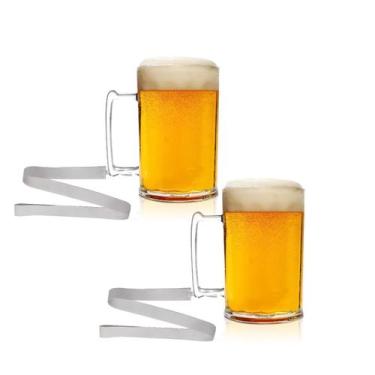 Imagem de Kit 4 Canecas Chopp Com Cordão Acrílico - Krystalon