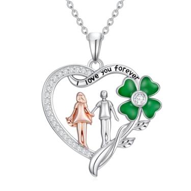 Imagem de IMZM Presentes de Dia dos Namorados para mulheres, Coração/Rosa/Lua/Colares em Forma de Estrela para Esposa Namorada Amante Ela, Base, Sem Pedra Preciosa