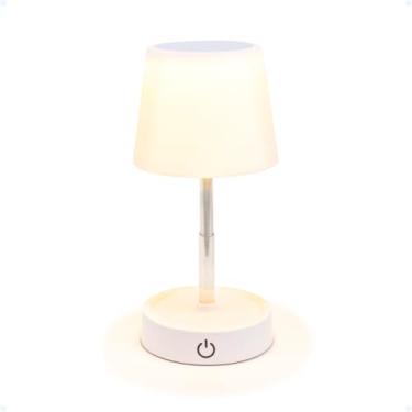 Imagem de Abajur Quarto Luminária Led De Mesa Criado Mudo Recarregável Touch Cabeceira De Quarto Luz (Abajur 360 Branco)