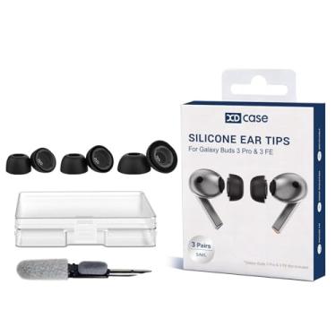 Imagem de Para Samsung Galaxy Buds3 Pro/Buds3 FE XDcase, 3 pares de pontas auriculares de silicone com kit de armazenamento e limpeza (preto)