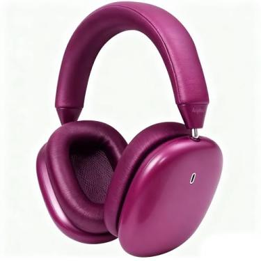 Imagem de Anjetsun ANC Wireless Over Ear Headphones with Mic & Touch Control,Stylish Metal Design,80H Playtime, Detachable Magnetic Ear Pads,Noise Cancelling Over the Head Headphones for Work(Mulberry Wine)