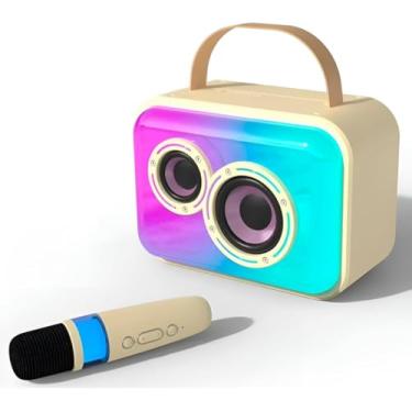 Imagem de Caixa de Som Bluetooth 20W com Microfone Sem Fio – Karaokê Portátil Recarregável, Graves Potentes e Luz LED