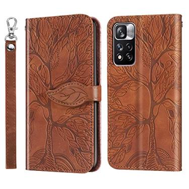 Imagem de COTDINFOR Capa carteira compatível com Xiaomi Redmi Note 11 Pro 5G, com suporte magnético para cartão, alça de pulso flip à prova de choque, capa de couro para Xiaomi Redmi Note 11 Pro 5G / 4G Life