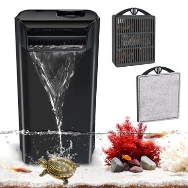 Imagem de GOZILLA Filtro de tanque de tartaruga 8W 148GPH, filtro de aquário para tanque de baixo nível de água, filtro de tartaruga de fluxo de água ajustável para tanque de turlte, filtro de tanque de peixes