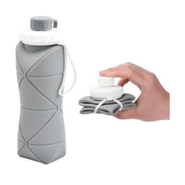 Imagem de Copo de Água Portátil de Silicone Dobrável – Leve, Flexível e Reutilizável para Esportes, Viagens e Academia (Cinza)