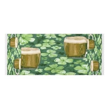 Imagem de Wassud Copos de cerveja e trevos (2) capas de lavadora e secadora, protetor superior de lavadora com sacos de armazenamento, capa de geladeira à prova de poeira com bolsos para lavanderia doméstica