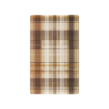 Imagem de Wassud Placa de cobertura para interruptor de luz, marrom, xadrez, decorativa, para tomadas elétricas, duplex, 11 x 7 cm