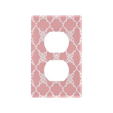 Imagem de Wassud Placa de cobertura de interruptor de luz, capas de tomada decorativas, placa de parede para tomadas elétricas, textura simples, duplex, 11 x 6 cm