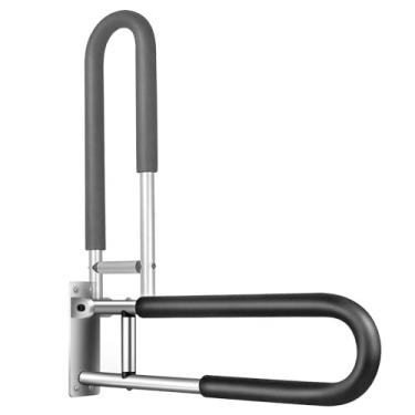 Imagem de Barra Apoio Banheiro Aderência Borracha Antiderrapante Barra Seguranca Banheiro Inoxidável Idoso Banheira Chuveiro Dobrável para Vaso Sanitário Banheira Deficientes