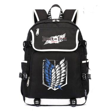 Imagem de Mochila escolar Attack On Titan Anime para crianças de algodão-poliéster