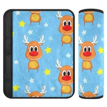 Imagem de Burbuja Capa para cinto de segurança de carro Rena Protetor de cinto de segurança macio confortável para alça de ombro de assento, 1 par pequeno