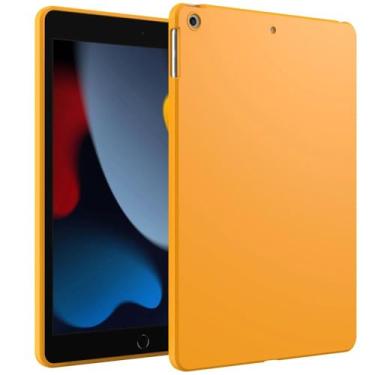 Imagem de ULXITEYU Capa para iPad 9/8/7 (10,2 polegadas, modelo 2021/2020/2019, 9ª/8ª/7ª geração), fina e leve, macia, à prova de choque fina para tablet, laranja-amarela