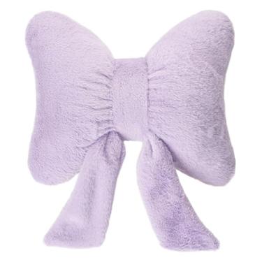 Imagem de Fenteer Almofada decorativa de pelúcia com laço, moderna e multifuncional, ideal para dormitórios, cafés, carros, camas e cadeiras, Tolet