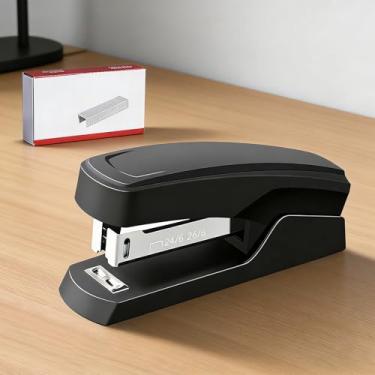 Imagem de Grampeador de mesa com 1000 grampeadores, durável, capacidade de 25 folhas, grampeadores para escritório, casa, artesanato, acessórios, preto