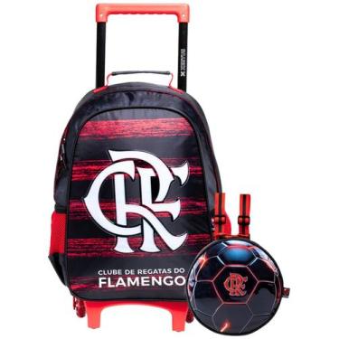 Imagem de Kit Escolar Flamengo Escolar Mochila Rodinha + Lancheira - Xeryus