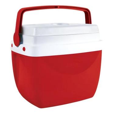 Imagem de Caixa Termica Cooler 12 Litros Vermelho Com Alça e Tampa Com Porta Cop